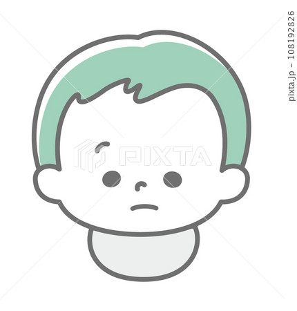 表情:考える赤ちゃん 顔 単品_3色 表情:考える赤ちゃん 顔 単品_3色 108192826