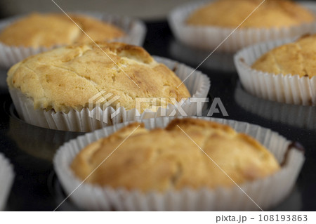 baked delicious and fresh cupcakes in cupcake molds baked delicious and fresh cupcakes in cupcake molds 108193863