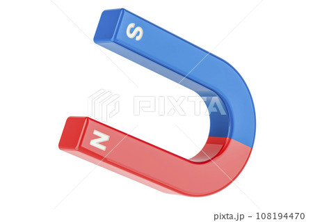 Horseshoe Magnet. 3D rendering Horseshoe Magnet. 3D rendering 108194470