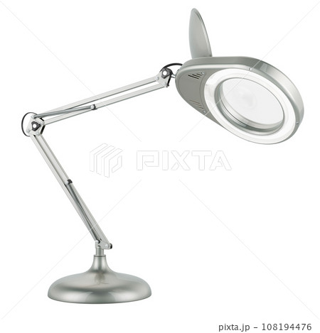 Magnifying Desk Lamp, silver color. 3D rendering 108194476