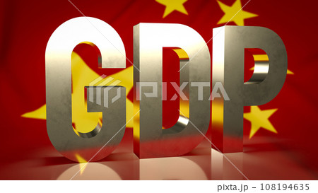 The Gdp gold on china flag for Business concept 3d rendering 108194635