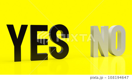 The Yes and No for choice on yellow Background concept 3d rendering. The Yes and No for choice on yellow Background concept 3d rendering. 108194647