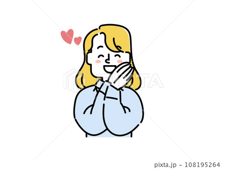 とても喜んでいる女性のイラスト(ビジネスマン女性) とても喜んでいる女性のイラスト(ビジネスマン女性) 108195264