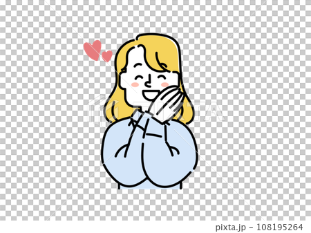 とても喜んでいる女性のイラスト(ビジネスマン女性) とても喜んでいる女性のイラスト(ビジネスマン女性) 108195264