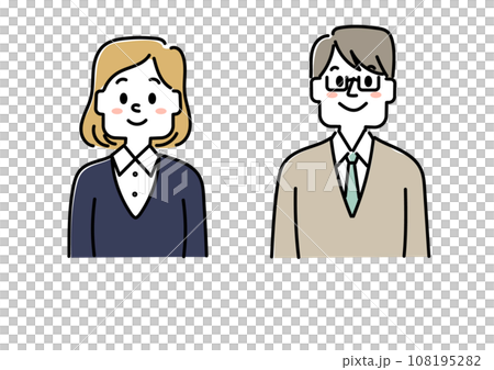 学校の先生のイラストセット（男女） 108195282