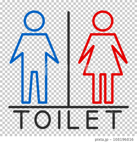 Signboard illustration displaying information about the men's restroom and women's makeup room Signboard illustration displaying information about the men's restroom and women's makeup room 108196816