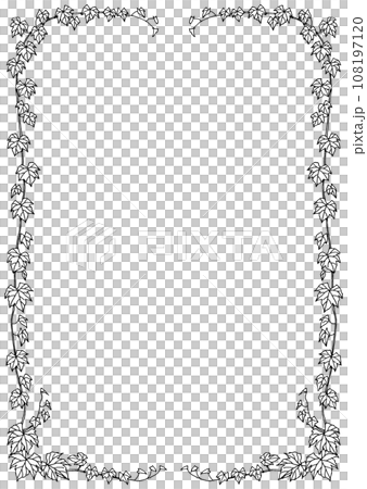 pen drawing ivy leaf frame 108197120