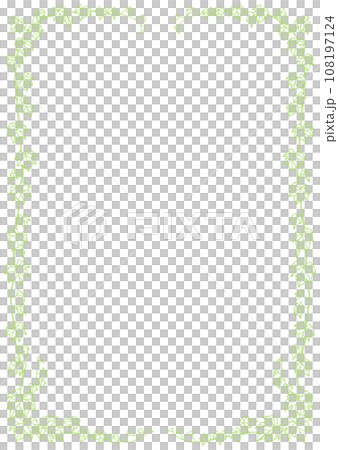 ペン画ツタの葉フレームペイルグリーン ペン画ツタの葉フレームペイルグリーン 108197124