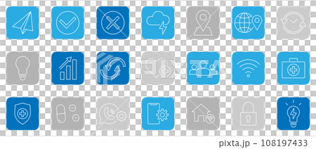 Icon set simple line vector background Icon set simple line vector background 108197433