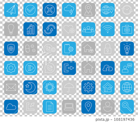 Icon set simple line vector background 108197436