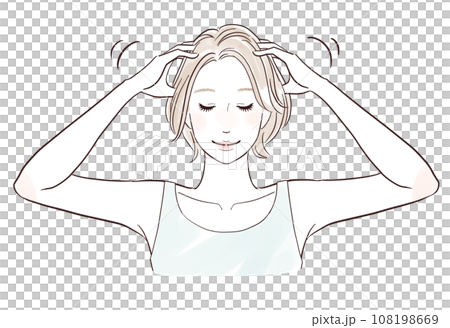 頭皮マッサージをする女性 108198669