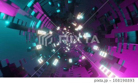 カラフルで美しいサイバー空間トンネル Colorful and beautiful cyber s カラフルで美しいサイバー空間トンネル Colorful and beautiful cyber s 108198893