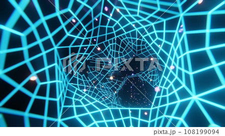 カラフルで美しいサイバー空間トンネル Colorful cyber space カラフルで美しいサイバー空間トンネル Colorful cyber space 108199094