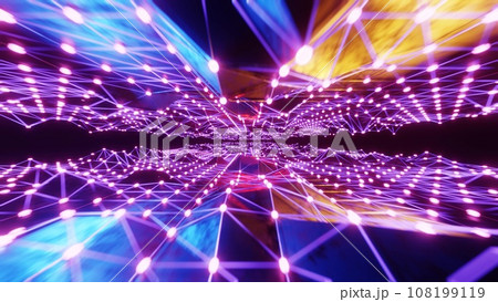 カラフルで美しいサイバー空間トンネル Colorful cyber space カラフルで美しいサイバー空間トンネル Colorful cyber space 108199119