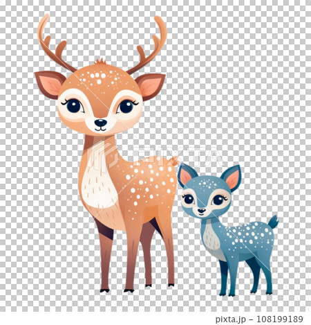 ラブラブな鹿親子 108199189