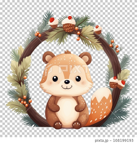 木の枝にいるリス 108199193