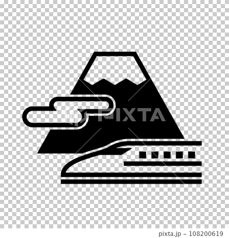 富士山和新幹線圖標 富士山和新幹線圖標 108200619