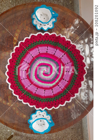 Knitted, Circular, Woollen Mats Knitted, Circular, Woollen Mats 108201092