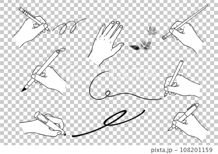 Writing hand/Drawing hand (with white background) 108201159