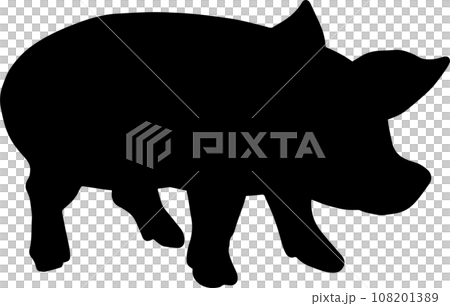 The pig outline art for animal or food concept 108201389