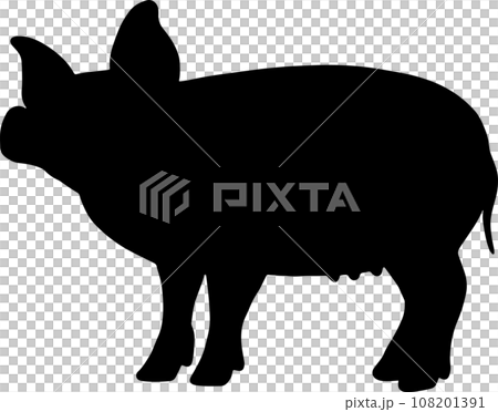 The pig outline art for animal or food concept The pig outline art for animal or food concept 108201391