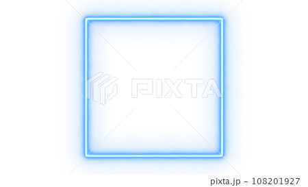 四角いブルーのネオンフレーム　透過素材 108201927