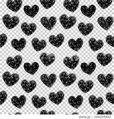 Hand-drawn rough heart seamless pattern 108204402