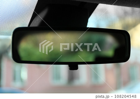 Rear view mirror in modern car interior Rear view mirror in modern car interior 108204548