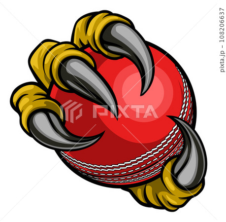 Cricket Ball Eagle Claw Cartoon Monster Hand 108206637