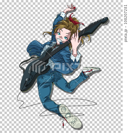 guitar girl D - Stock Illustration [108207281] - PIXTA