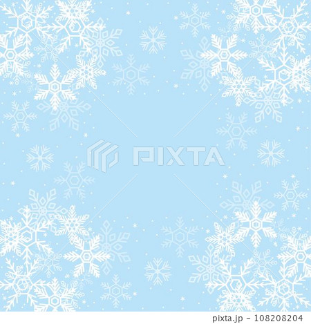 フレーム　雪　冬　背景　シンプル　コピースペース　イラスト素材セット 108208204