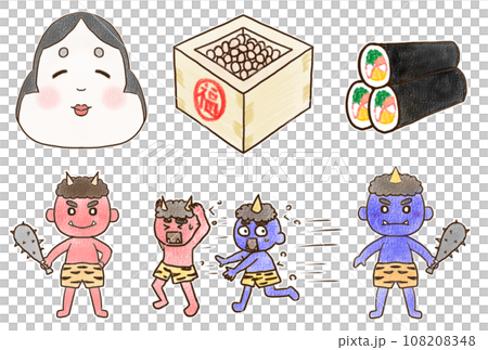 節分　イラスト 108208348
