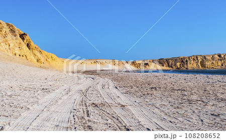 Amazing view of Yumaque Beach in Paracas National Reserve, Ica region, Peru 108208652