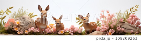 子鹿たちの春（3D）横長 108209263