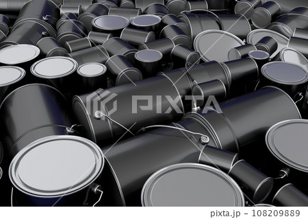 Pile of spray paint cans on black background. Spray bottle and dispenser 108209889