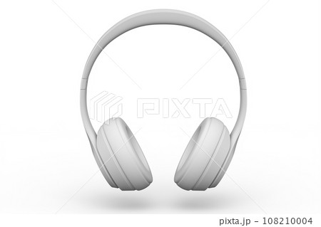 Gaming headphones and concept of music equipment isolated on white monochrome Gaming headphones and concept of music equipment isolated on white monochrome 108210004