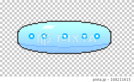 Cigar-shaped UFO_pixel art (blue) Cigar-shaped UFO_pixel art (blue) 108211615