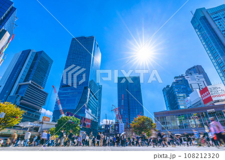 日本の東京都市景観 10月・全国平均/6週連続減↓…賑わう渋谷…6棟林立…明日に希望の光を＝24日 108212320