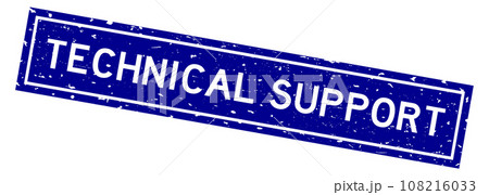 Grunge blue technical support word square rubber seal stamp on white background Grunge blue technical support word square rubber seal stamp on white background 108216033