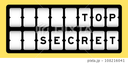Black color in word top secret on slot banner with yellow color background 108216041