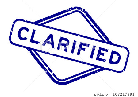 Grunge blue clarified word rubber seal stamp on white background Grunge blue clarified word rubber seal stamp on white background 108217391