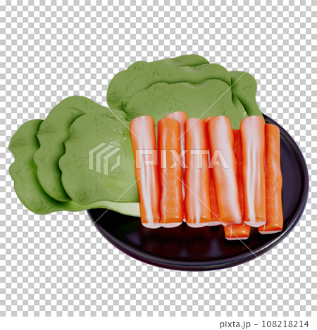 Shabu-shabu 3d illustration , Crab sticks 108218214