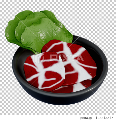 Shabu-shabu 3d illustration , Beef Shabu-shabu 3d illustration , Beef 108218217