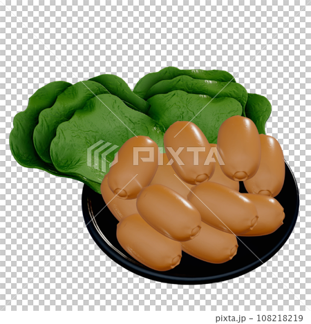 Shabu-shabu 3d illustration , sausage Shabu-shabu 3d illustration , sausage 108218219