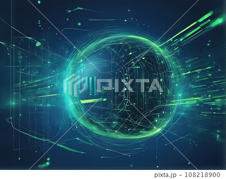 Digital technology global speed connect blue green background Digital technology global speed connect blue green background 108218900