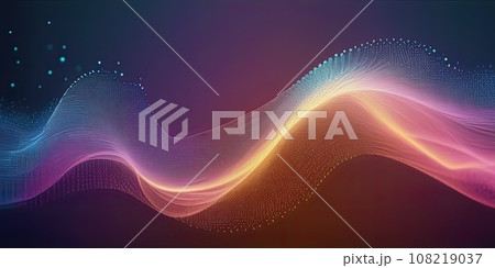 Abstract Waving Particle Technology Background Design  108219037