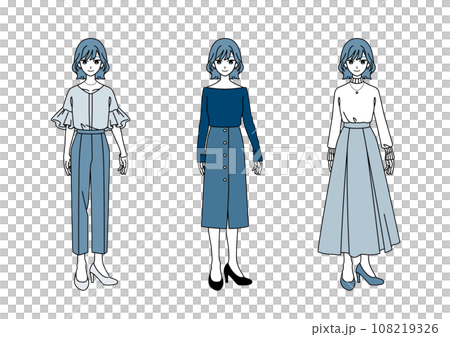 三大時尚輪廓【女裝】藍色ver. 108219326