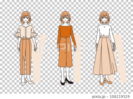 Three major fashion silhouettes [Women] Orange ver. 108219329