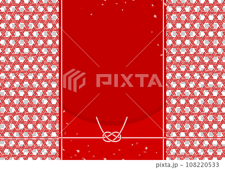 和テイストの背景_籠目_あわび結び_赤 和テイストの背景_籠目_あわび結び_赤 108220533