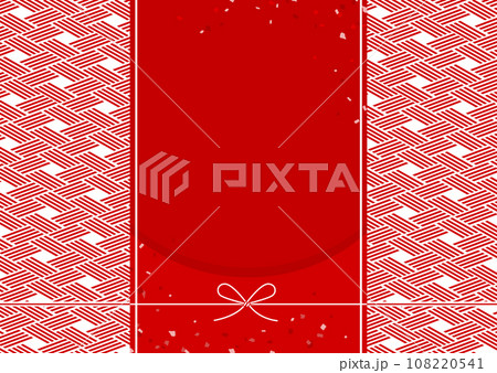 和テイストの背景_網代_蝶結び_赤 108220541